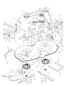 Mower Housing Diagram and Parts List for 385002X190A-552544 2006 Briggs and Stratton Lawn Tractor
